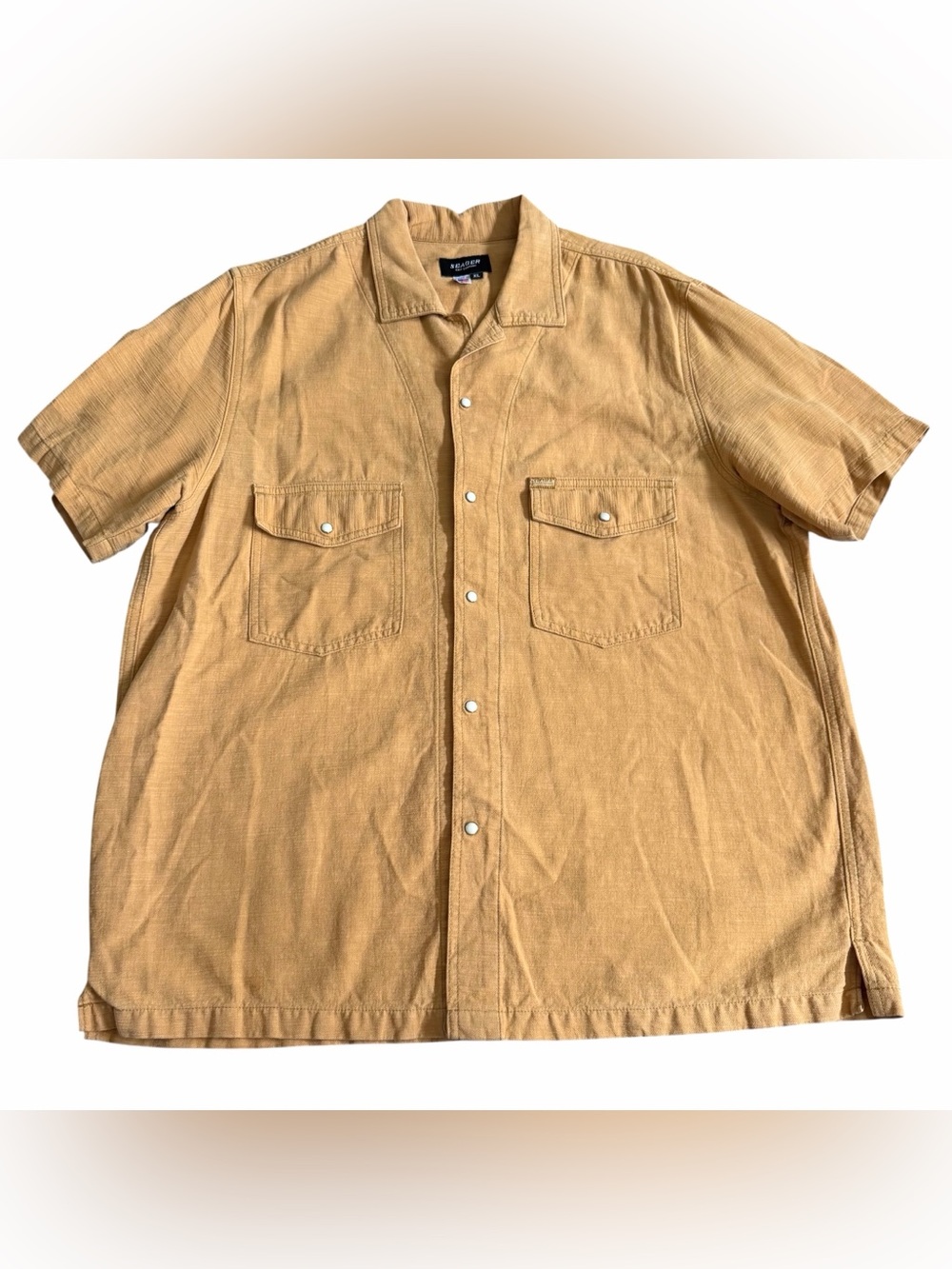 Seager Men’s Whippersnapper Pearl Snap Button Western Shirt Sz XL Tan Made USA